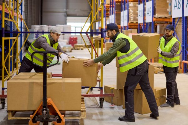 temporary staffers working the warehouse floor